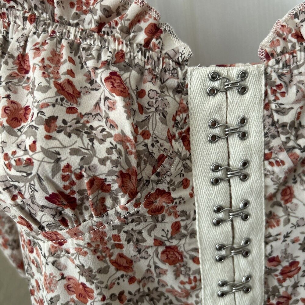 Romantic Cottagecore ASOS SAINT GENIES HOOK & EYE FLORAL ROSE MINI DRESS SIZE 4 - Picture 13 of 16